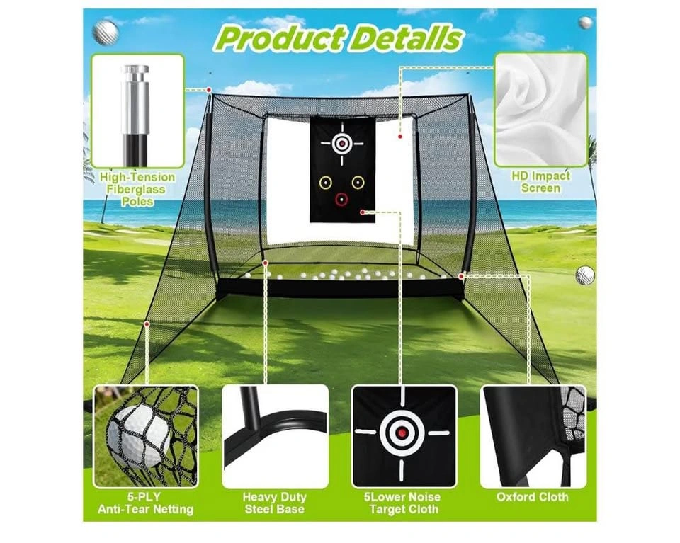 10ft x 8ft Golf Practice Net with Impact Screen and Target - photo 2
