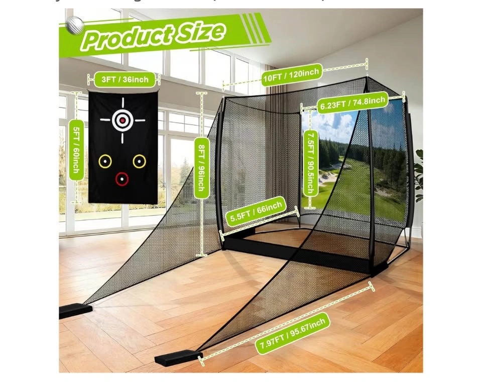 10ft x 8ft Golf Practice Net with Impact Screen and Target - photo 3