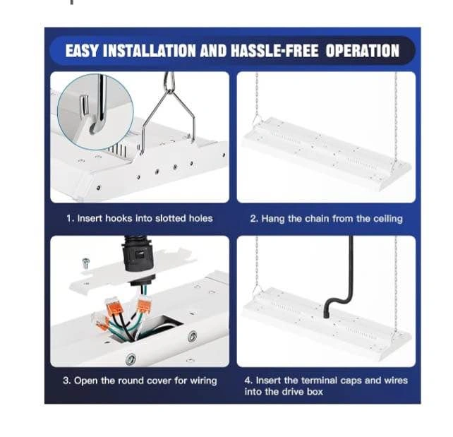 4-Pack 30000LM LED Shop Lights - 360° Adjustable High Bay - photo 3