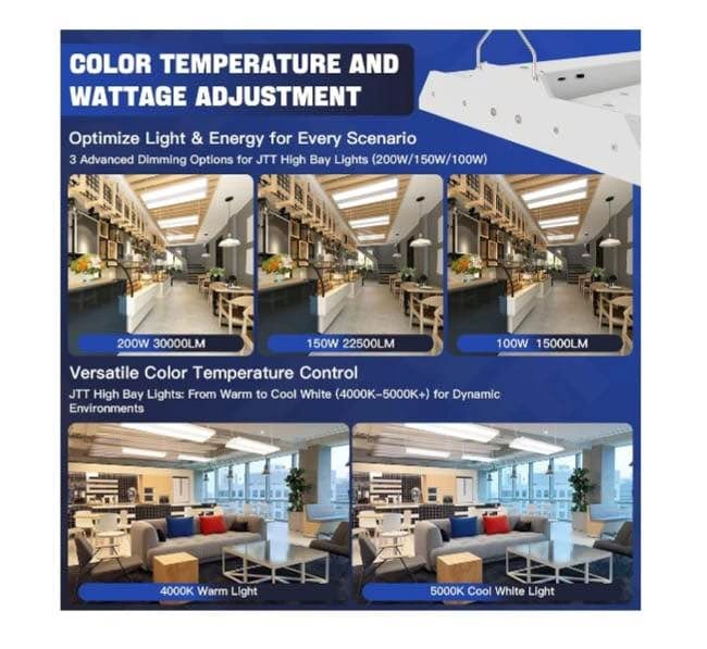 4-Pack 30000LM LED Shop Lights - 360° Adjustable High Bay - photo 4