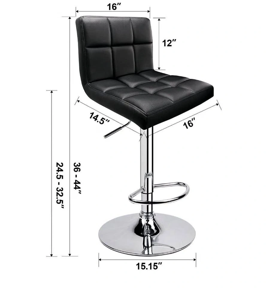 Set of 2 Black Leopard Bar Stools, Adjustable Swivel