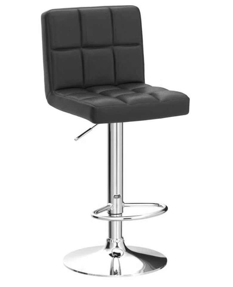 Set of 2 Black Leopard Bar Stools, Adjustable Swivel - photo 3