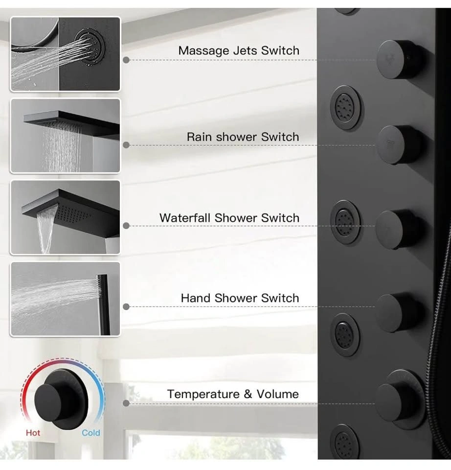 Brand new Matte Black Shower Panel System - photo 3