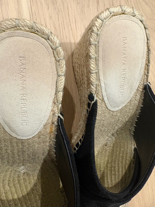 Size 6 Banana Republic Black Suede wedge slides - photo 4