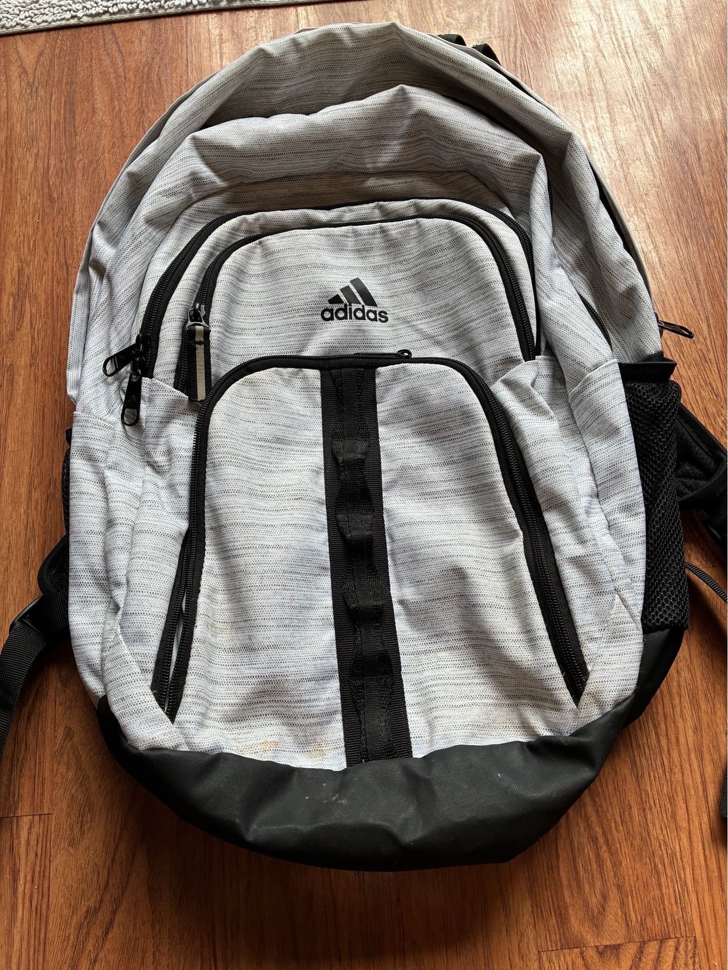 Large Light Gray Adidas Backpack