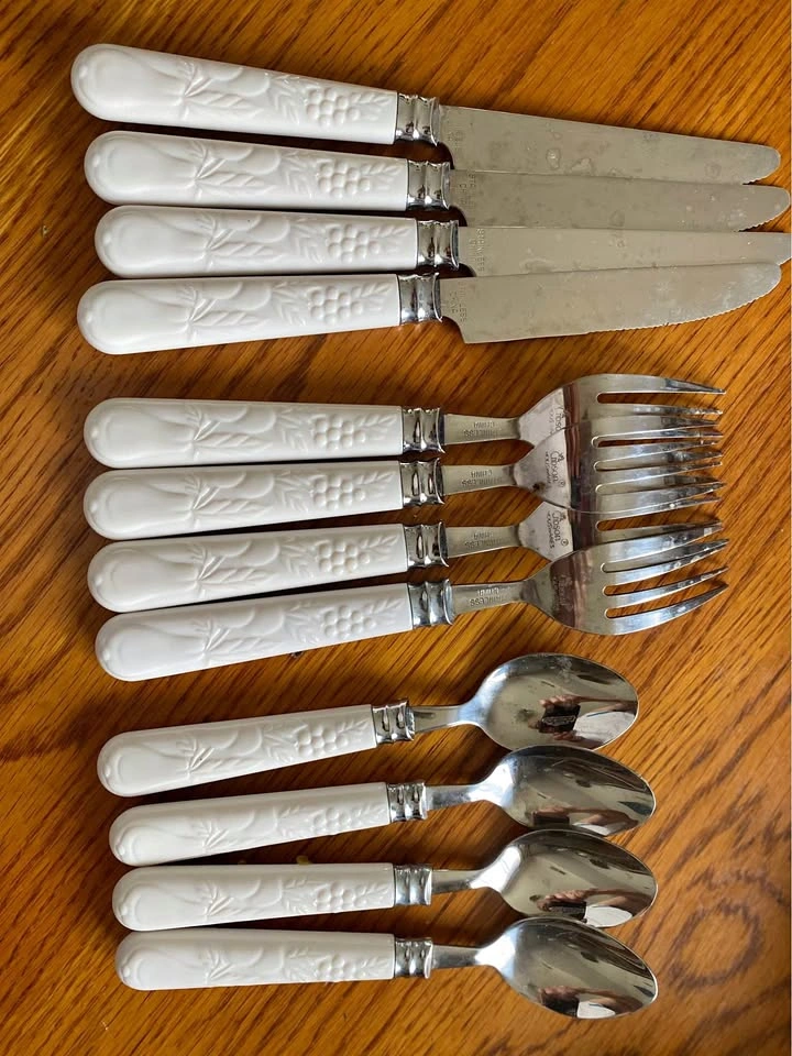 4 sets of 3-piece flatware set, stainless steel