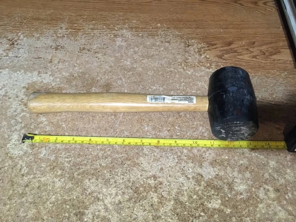 BLACK RUBBER MALLET WITH WOOD HANDLE 12IN 16OZ HEAD - photo 4