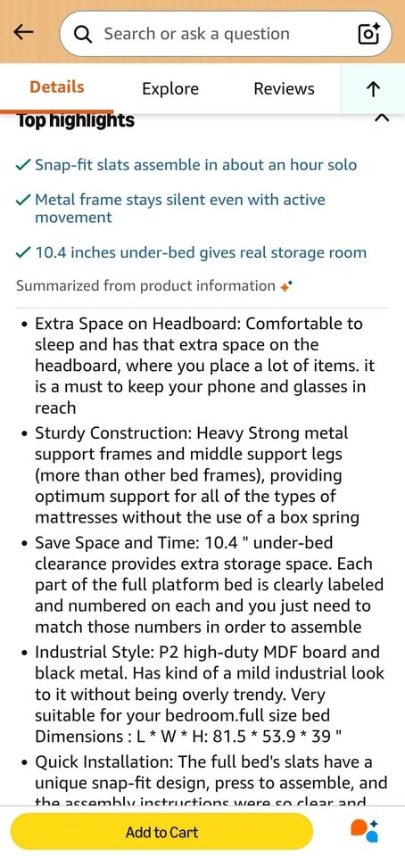 Brand new in box Metal Bedframe and Headboard + Storage - photo 2