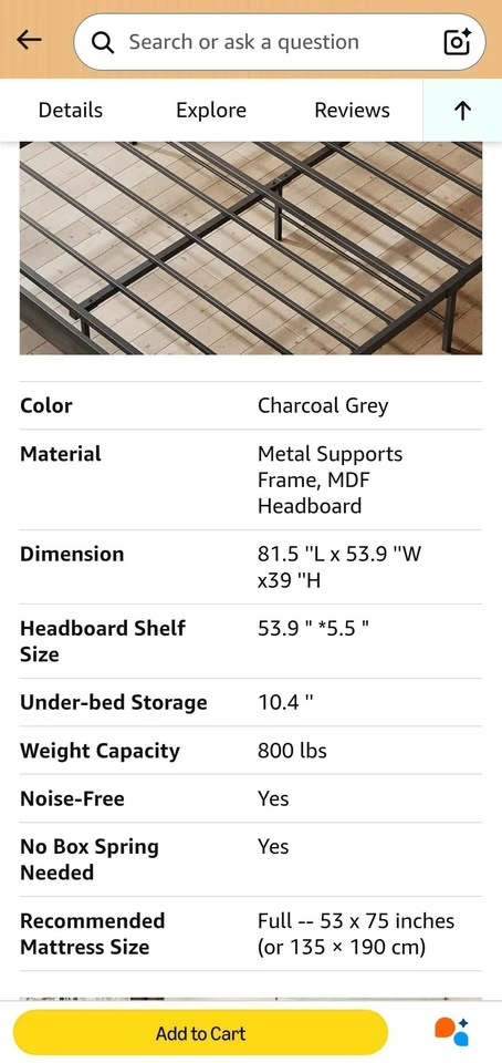 Brand new in box Metal Bedframe and Headboard + Storage - photo 4