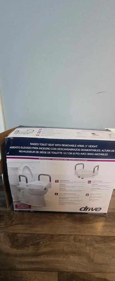 Drive Medical RTL12027RA Raised Toilet Seat with Padded Arms - photo 2