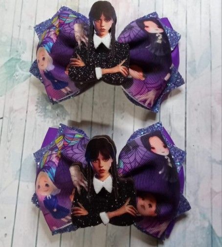 Merlina Hair Bows / Pares De Merlina