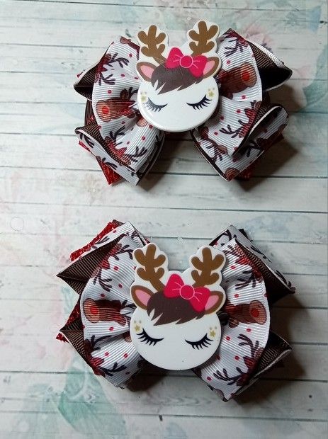 Christmas Hair Bows - Set of 2