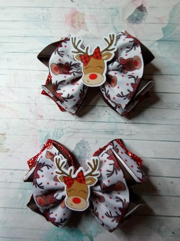Christmas Hair Bows - Set of 2 - photo 2