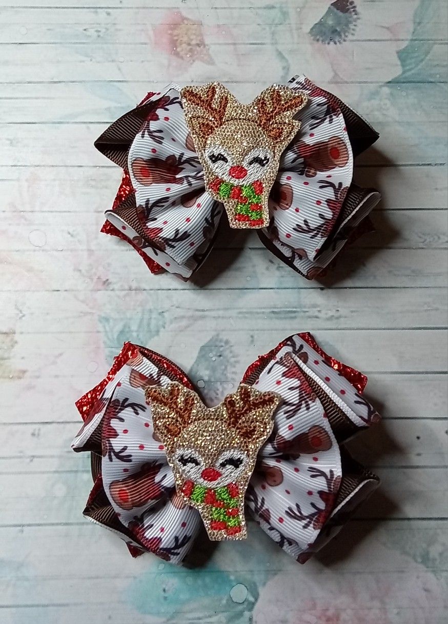 Christmas Hair Bows - Set of 2 - photo 3