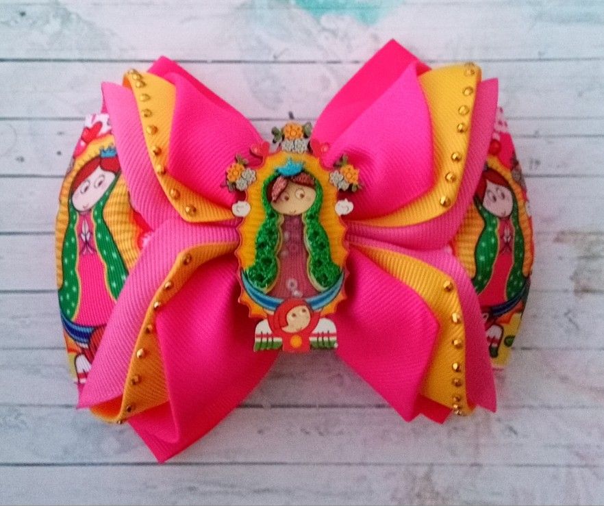 Virgen Mary Hair Bow, Moño De La Virgencita - photo 2