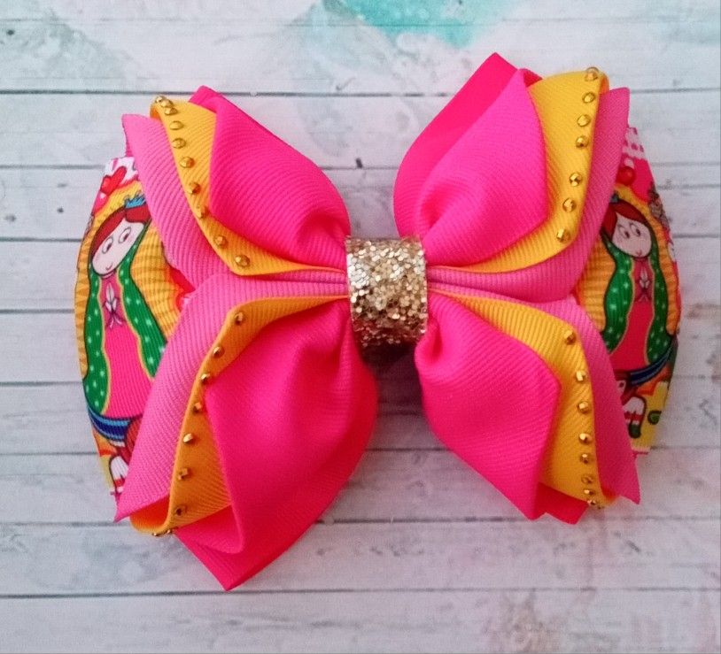 Virgen Mary Hair Bow, Moño De La Virgencita - photo 3
