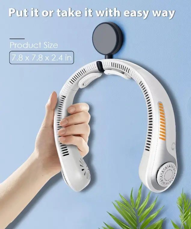 NEW / Rechargeable Neck Fan / Gray - photo 2