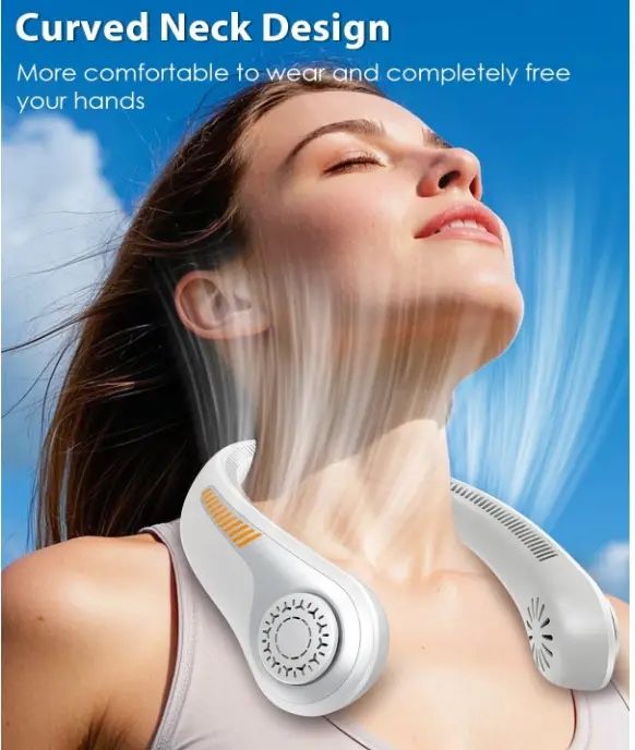 NEW / Rechargeable Neck Fan / Gray - photo 5