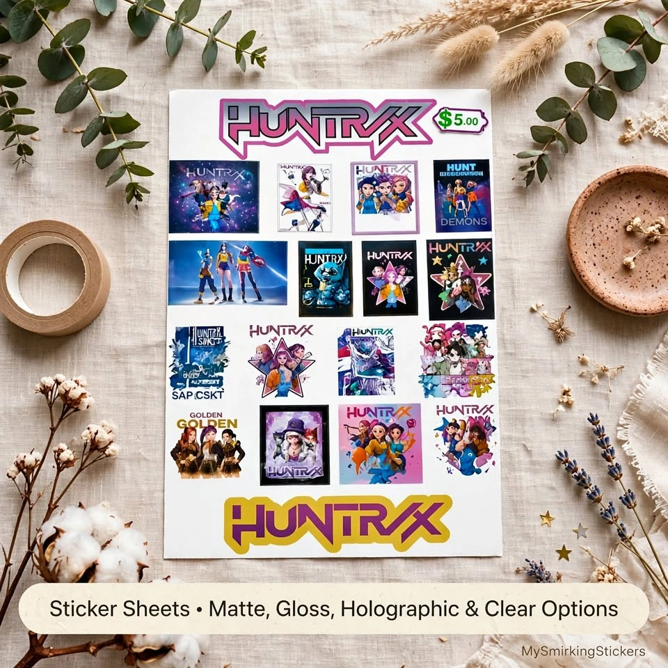 Huntrix K-Pop Vinyl Decal Sheet - Demon Hunter Sticker Pack