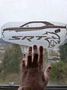 Hellcat SRT Vinyl Decal | Muscle Car Silhouette Window Graphic