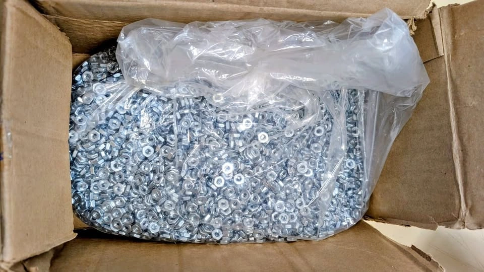 10-24 Hexagon Machine Screws Nuts GR-2 Zinc