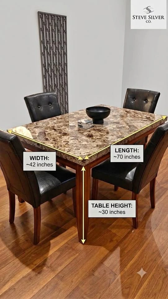 Steve Silver Co. Faux Marble Dining Table Set (70" x 42")