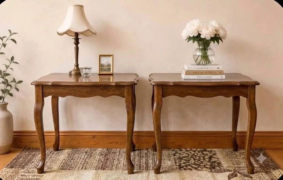 Vintage Pair of Wood Side Tables