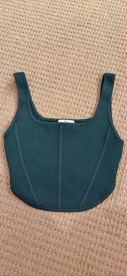 Aritzia green corset top