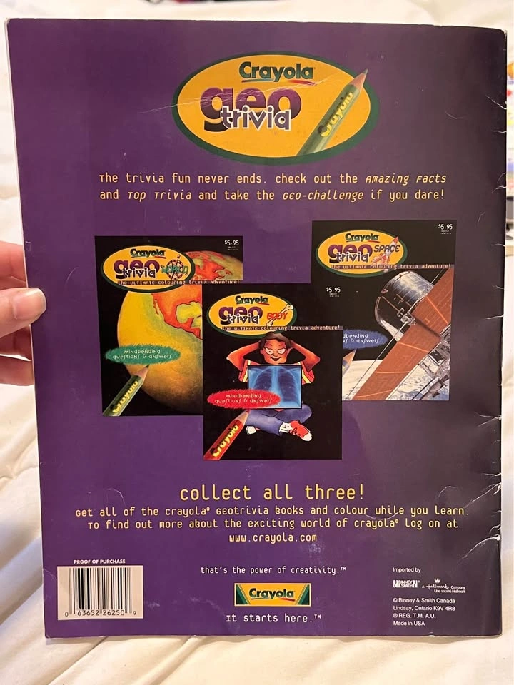 Vintage 90s Crayola Geo Trivia Space Coloring Book - UNUSED / MI - photo 3