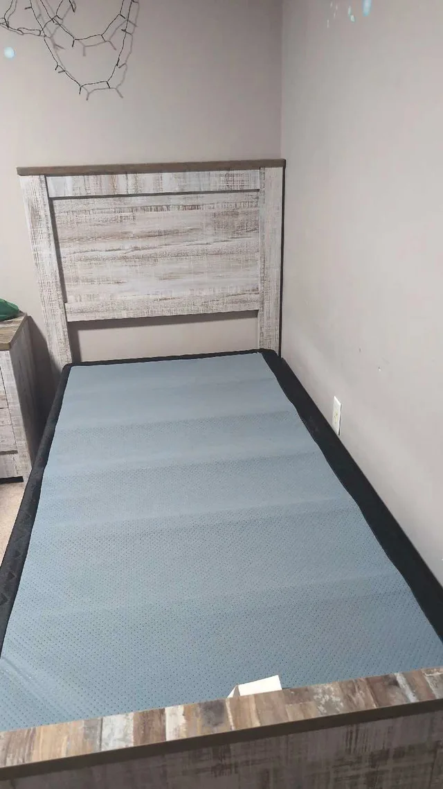 Twin Bed Frame with metal box thumbnail