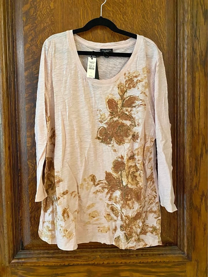 Talbots Pink Long Sleeve Top (L)
