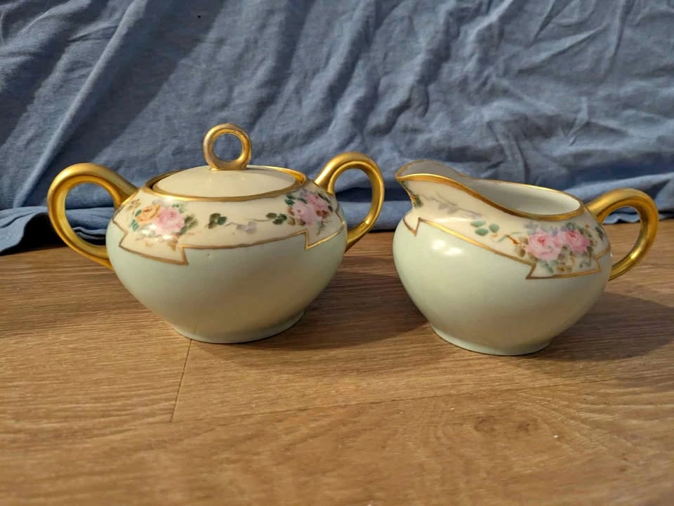 Vintage cream and sugar set, Nagoya