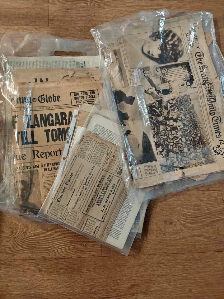 Vintage paper ephemera, papers, magazines