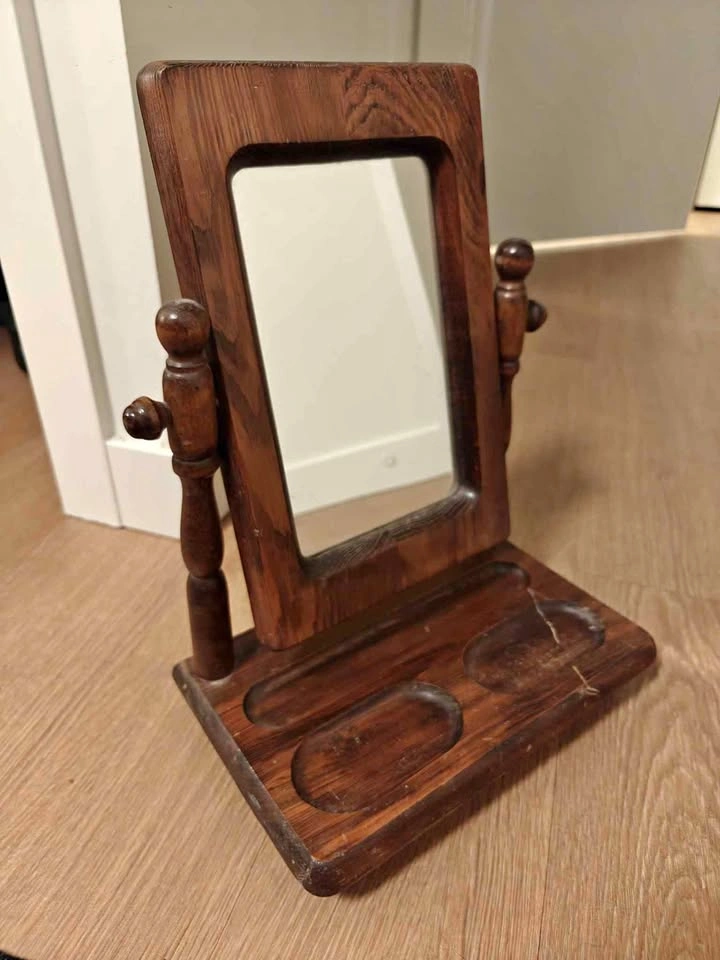 Vintage shaving mirror vanity