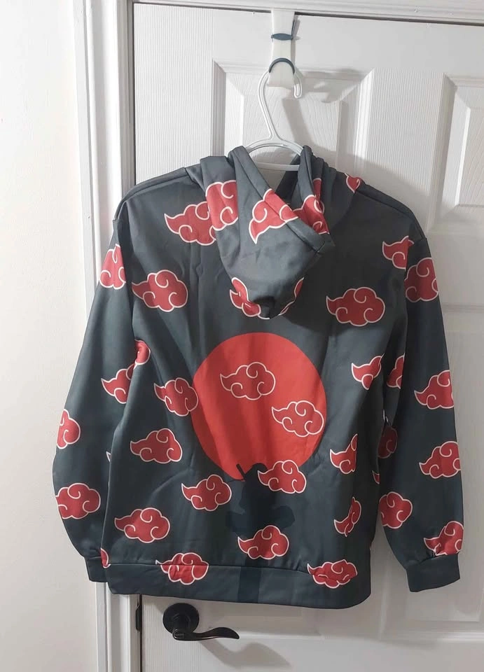 Naruto Akatsuki Red Cloud Hoodie Size Small - photo 2