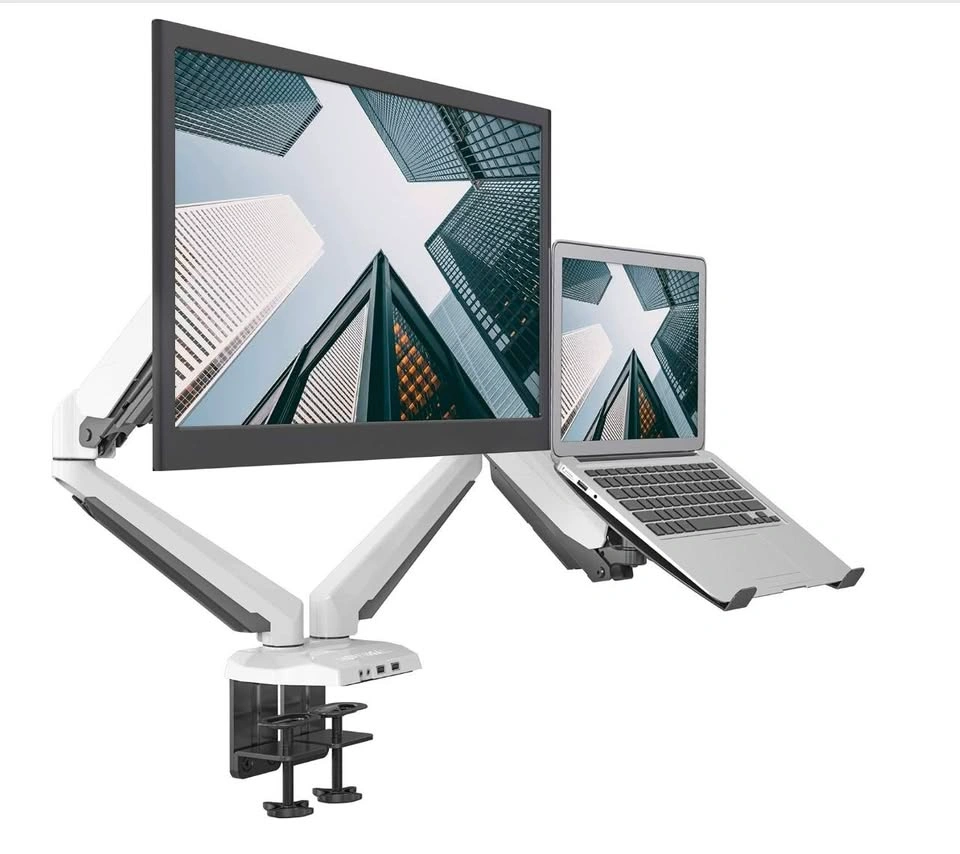 Dual Monitor Desk Arm with USB 3.0 Hub + Audio Jacks - photo 2