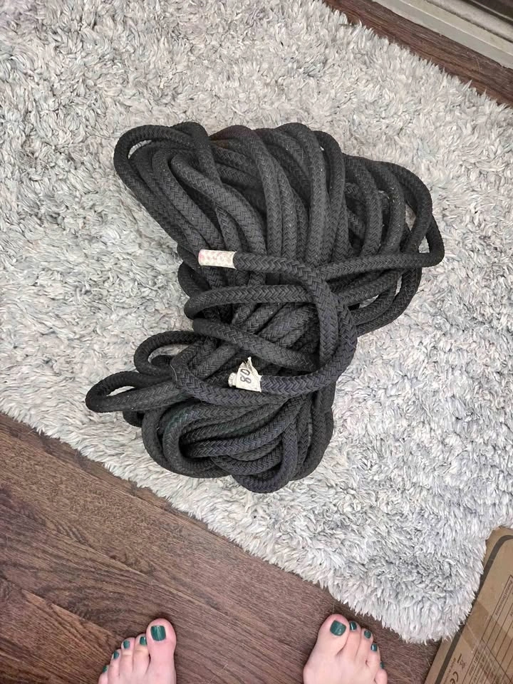 45 FEET 1/2 inch Black Braided Utility Rope