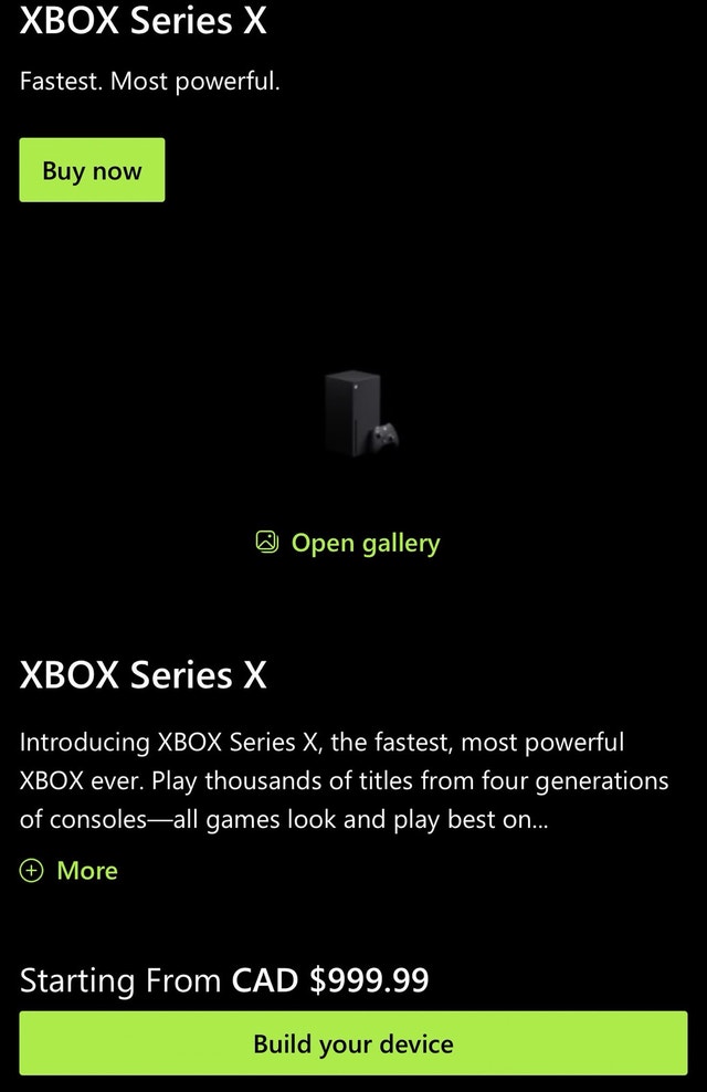 Xbox Series X 1TB + 2 Controllers – $800 CAD