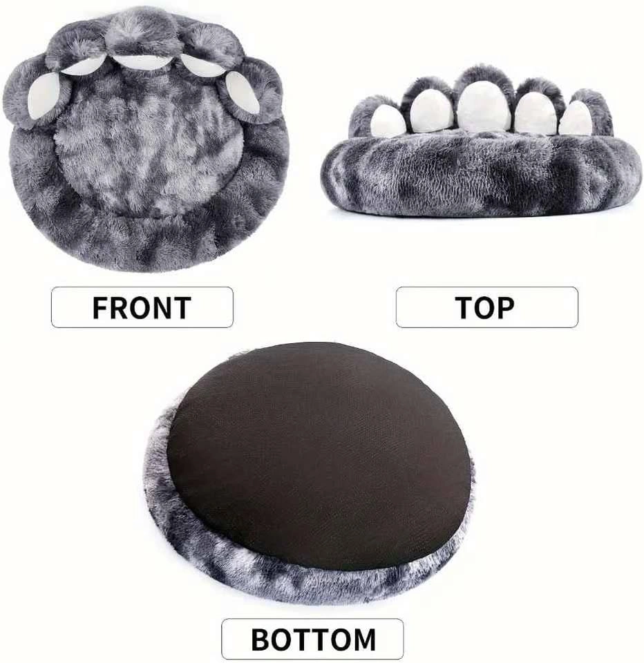 Paw-Shape Plush Dog Bed, Donut Sofa Bed - photo 4