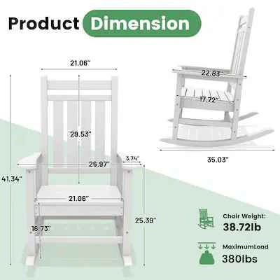 SERWALL Oversized Rocking Chair, white - photo 3