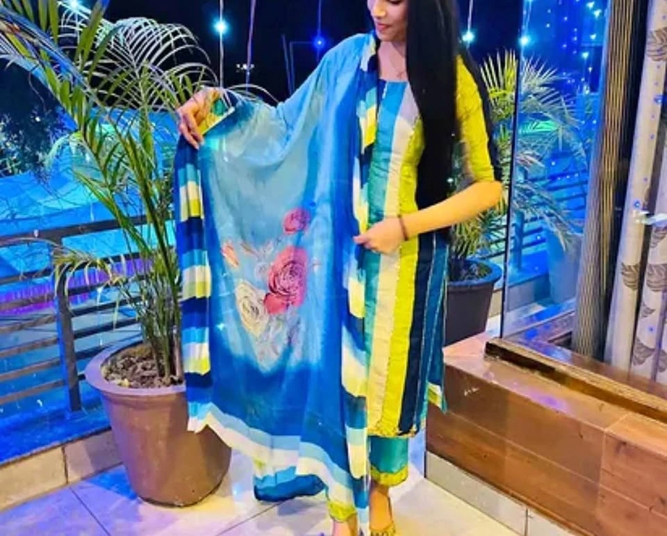 2 Beautiful Designer Pant Suits – Firozi & Multi-Color