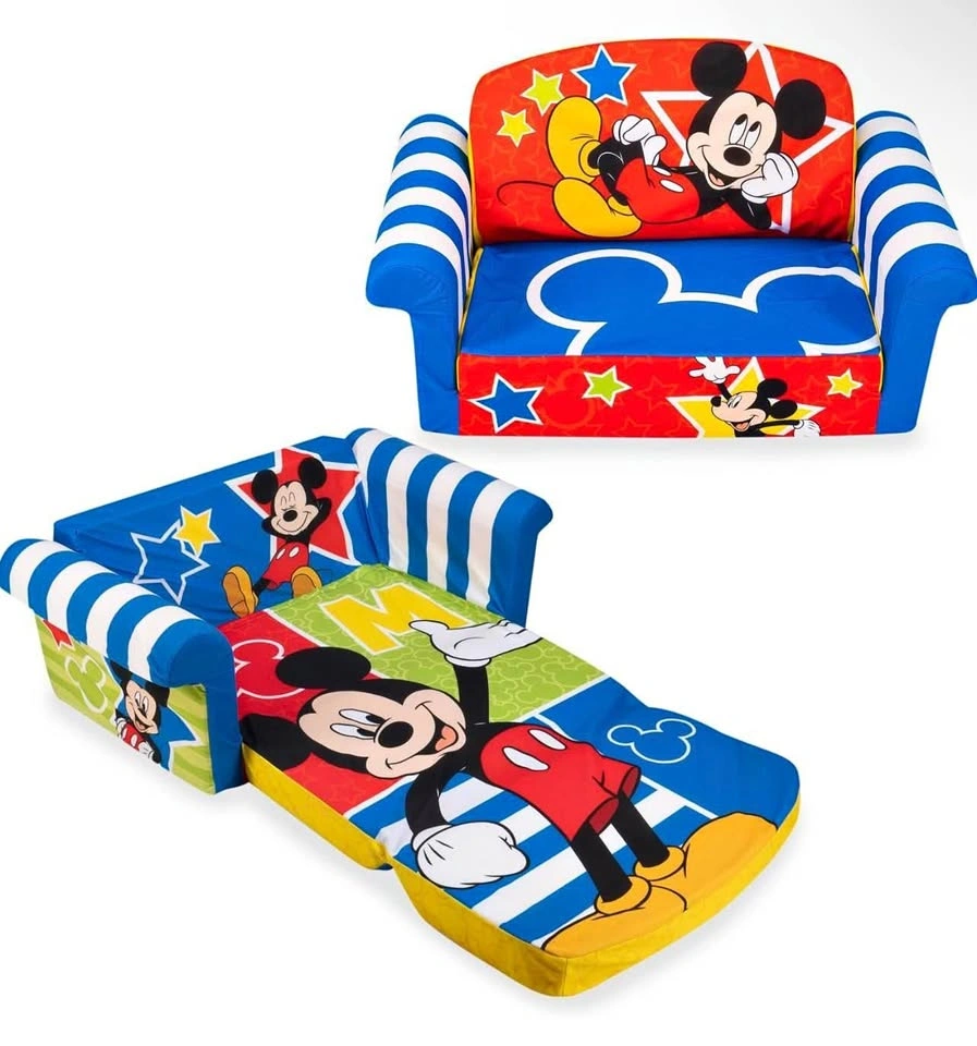 Disney Mickey Mouse Kids 2-in-1 Flip Open Foam Sofa Bed