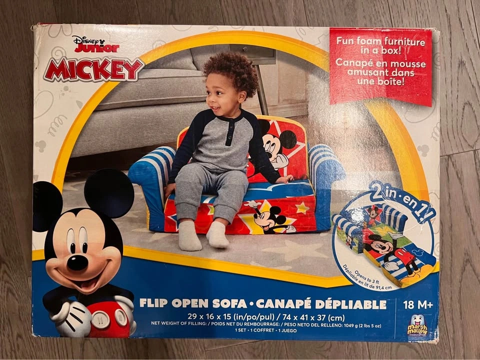 Disney Mickey Mouse Kids 2-in-1 Flip Open Foam Sofa Bed - photo 2