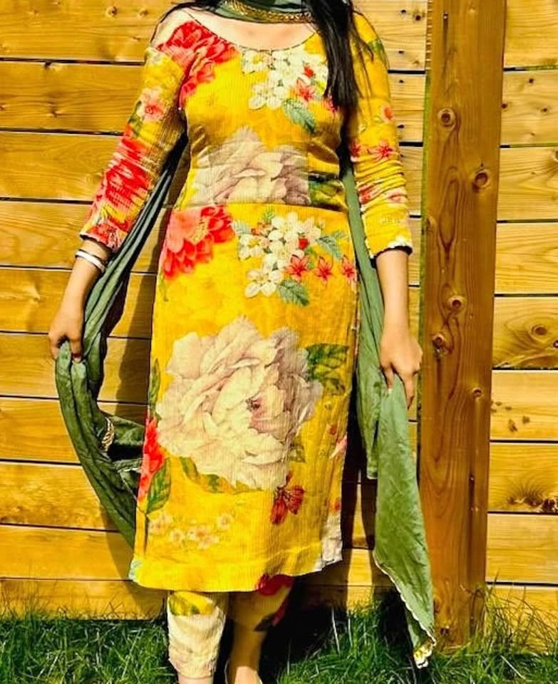 2 Beautiful Floral Pant Suit Sets – Yellow & Light Orange