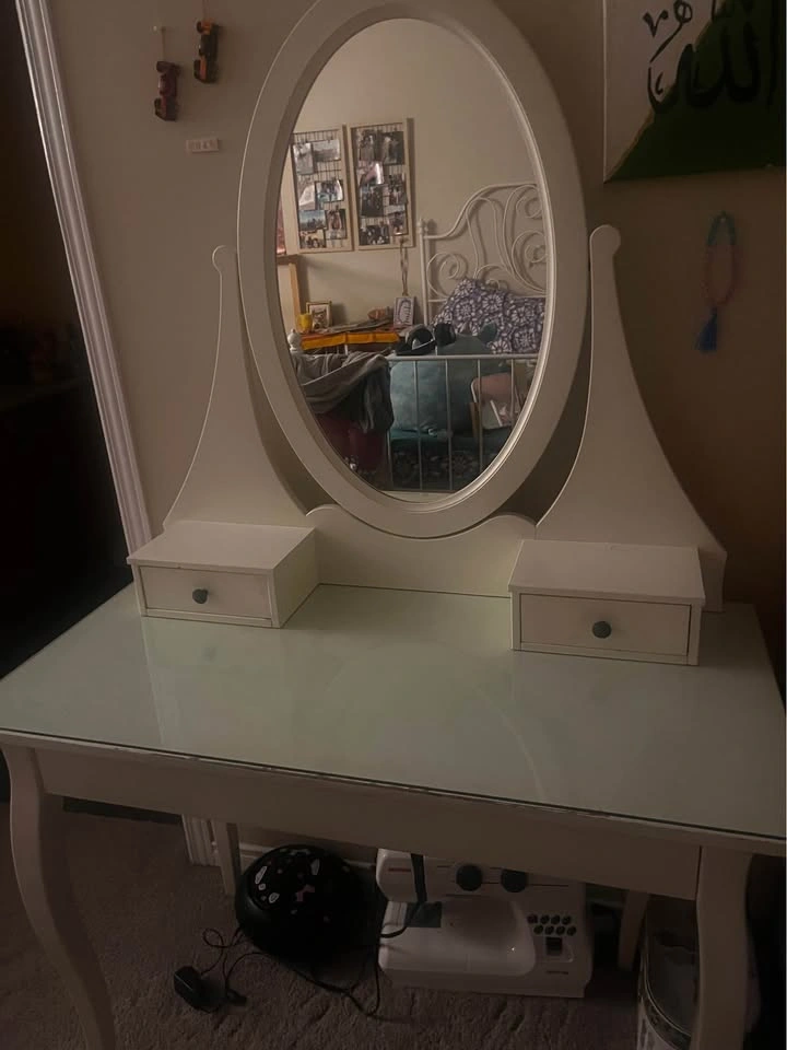 HEMNES Dressing table with mirror, white (IKEA) - photo 2