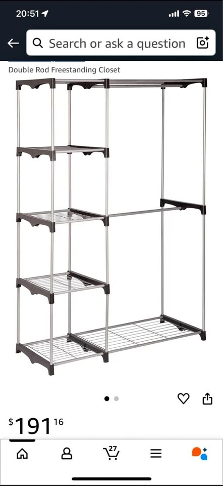 Double Rod Freestanding Closet