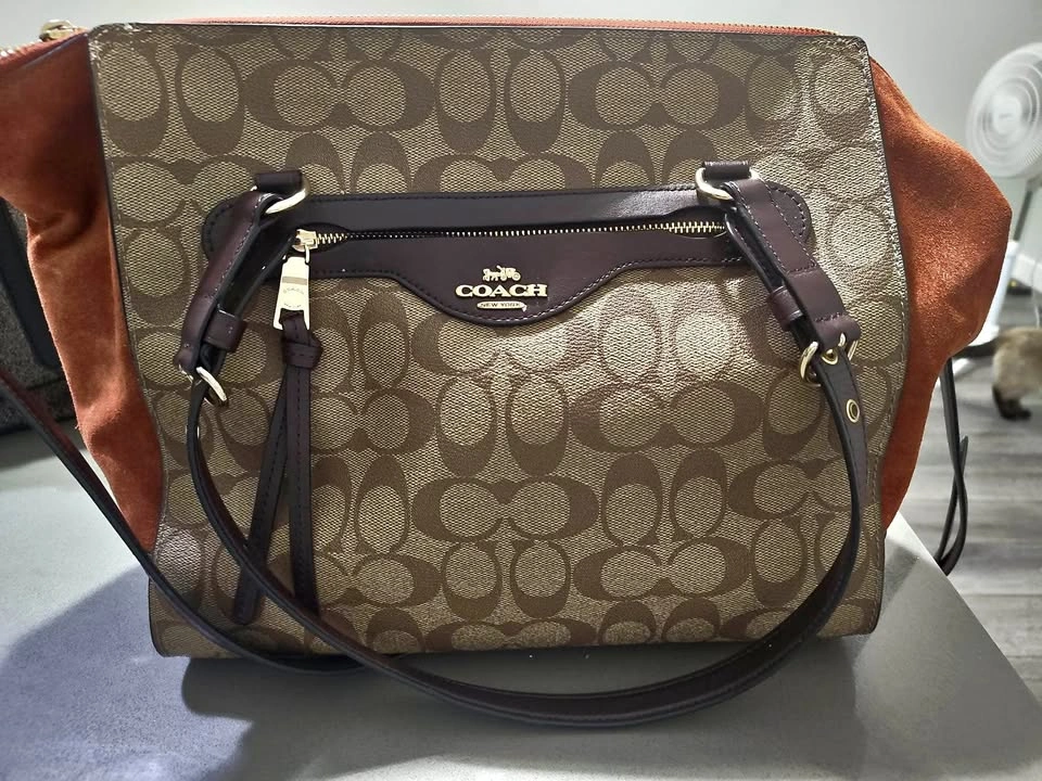 3 Stylish Handbags: Coach, Burgundy Crossbody, Fossil Tote