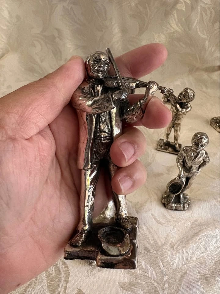 Vintage Silver Tone Pewter Miniature Figurine Collection - photo 4