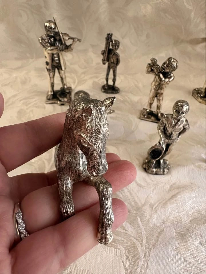 Vintage Silver Tone Pewter Miniature Figurine Collection - photo 5
