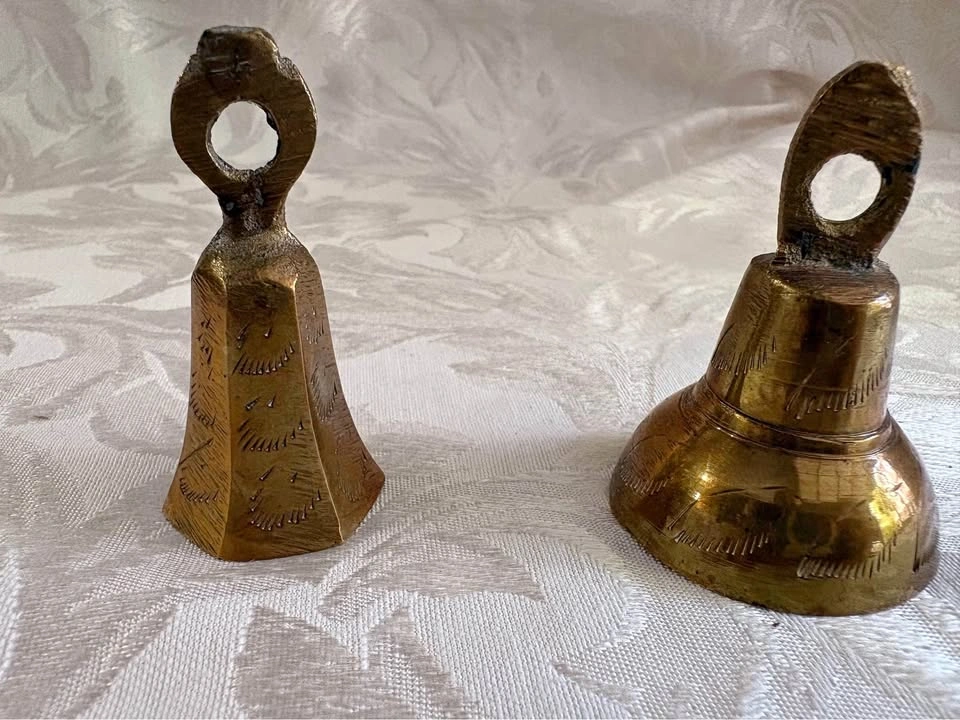 Vintage Brass Hand Bells - Set of 2
